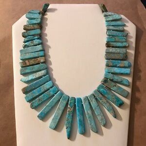 Vintage Lucas Lameth 925 Sterling Silver, Turquoise Jasper, Necklace 18-20”